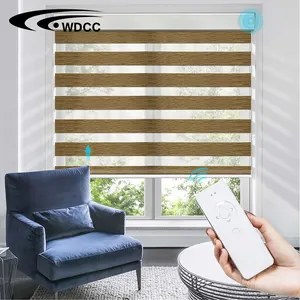 Auto Motorized Blackout Screen Dual Roller Double Layer Blind Blackout Electrical Zebra Blinds Shade