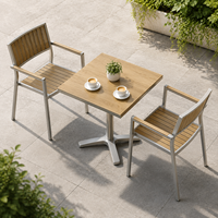 FLD2062 + FLD2089 Ensemble de table et chaises de bistrot pliantes 2 places pour café en plein air, idéal pour les cafés de rue