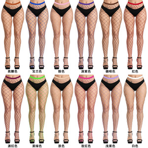 Collants/collants en résille grande taille pour femmes potelées Sexy Nylon bonneterie bas résille élastique translucide collants - Product Image 6