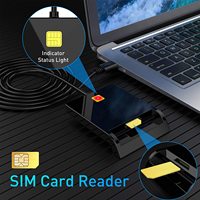 Pembaca Kartu SIM Kartu Pintar Kecepatan USB 2.0 yang Cepat dengan ISO7816 untuk Microsoft Windows, MAC, Ponsel (Pilihan USB A/C)