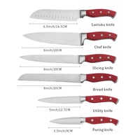 Couteau de cuisine en acier inoxydable, manche en ABS, bloc de bois, ensemble de couteaux de restaurant professionnels, 16 pièces