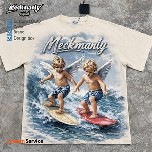 เสื้อยืดแขนสั้นผู้ชาย Meckmanly ผ้าฝ้าย 100% คอกลม พิมพ์ลายรูปภาพ ทรงโอเวอร์ไซส์ สไตล์สตรีท ลำลอง - Product Image 5