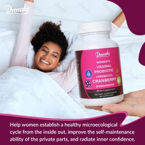 Dromaka <span class=keywords><strong>Probiotique</strong></span> Oral Personnalisé avec Logo pour Femmes, 60 Capsules/Flacon, Hygiène Féminine, PH, Santé Intime Vaginale - Product Image 2