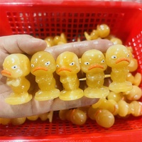 Cristal de Calcita Naranja Natural Tallado en Forma de Animal de Dibujos Animados, Patito Amarillo Enojado, para Adornos y Juguetes Infantiles