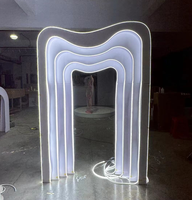 Arche de toile de fond en PVC pour fête de mariage avec éclairage LED, personnalisable, blanche, pour la décoration