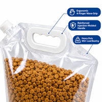 Sachets souples personnalisés avec bec verseur et poignée pour aliments pour animaux de compagnie, emballages en plastique de qualité alimentaire pour croquettes pour chiens