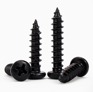 LeGood M1.4X5mm Tornillo autorroscante de cabeza plana Phillips larga Acero al carbono negro con sistema de medición métrica de acabado Chapado en zinc - Product Image 1