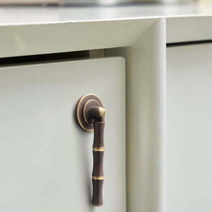 Poignée de tiroir en laiton minimaliste moderne poignée de porte d'armoire simple rétro avec anneau suspendu poignée d'anneau de traction en bronze de garde-robe - Product Image 5