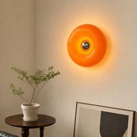 Lampe murale moderne en forme de donut, tactile, à intensité variable, LED blanc chaud, lumière d'ambiance pour la décoration de la chambre à coucher et du salon