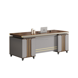 Escritorio de panel de madera de lujo moderno de alta calidad personalizado, muebles de oficina extensibles para el hogar o Gerente Ejecutivo Boss CEO - Product Image 3