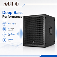 AOFO SUB 8004-AS Subwoofer Attivo da 18 Pollici, 1250W RMS 2500W di Picco, Altoparlante Professionale PA per Sistemi Audio