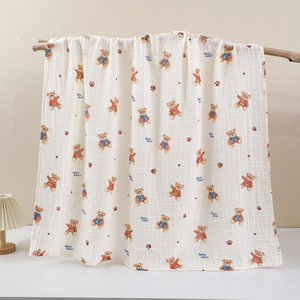 Manta Envolvente de Gasa de Algodón para Bebé Qidou, 110x105cm, Toalla de Baño Suave para Recién Nacido, Clase A - Product Image 2