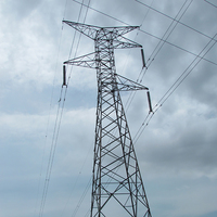 Tour de transmission d'énergie électrique autoportante en treillis d'acier galvanisé ultra haute tension 500KV, hauteur personnalisée