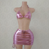 Maillot de bain et tenue de plage personnalisable avec logo, ensemble bikini 2 pièces sexy pour femme avec crop top assorti