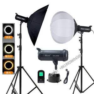 Yidoblo-luz flash bicolor para estudio de fotografía, kit de iluminación con control remoto, VH-2000II, 200W