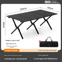 Ensemble de table et de chaises de camping pliables en métal moderne - Meubles de pique-nique d'extérieur portables