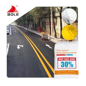 AASHTO 핫멜트 고속도로 노란색 도로 라인 페인트 30% 미리 혼합 유리 구슬 높은 반사 열가소성 도로 마킹 페인트