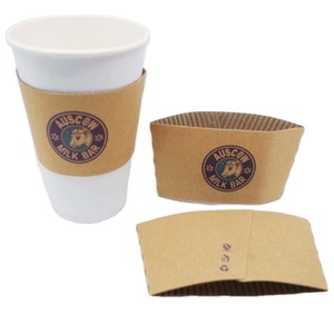 ผู้ผลิตปลอกหุ้มแก้วกาแฟกระดาษคราฟท์แบบใช้แล้วทิ้ง พิมพ์ลายตามสั่ง - Product Image 1