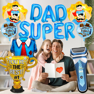 Nuovo Design Palloncini in Foil MIQI Super <span class=keywords><strong>Papà</strong></span> per la <span class=keywords><strong>Festa</strong></span> del <span class=keywords><strong>Papà</strong></span>, con stampa 'You Are Best Shaver Champion' e opzione logo personalizzato, per feste - Product Image 1