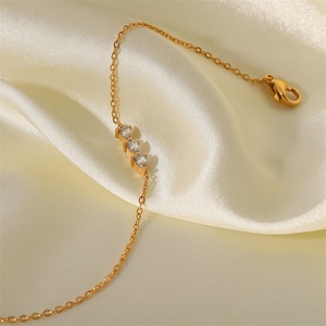 Classic <b>Crystal</b> Stone Chain <b>Bracelet</b> 18k Gold Plated Stainless Steel Chains Women <b>Bracelets</b> Jewelry - Product Image 5