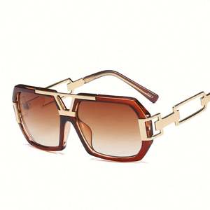 Lunettes de soleil de créateur pour hommes, métalliques, de luxe, vintage, à grande monture carrée, surdimensionnées, 2019 - Product Image 4