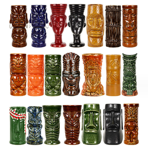 Tasse tiki à la noix de coco en céramique <span class=keywords><strong>500ml</strong></span> tasses tiki à la noix de coco en céramique fantaisie tasses barcaft tiki pour bar ou décoration - Product Image 4