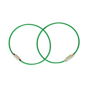 YIWANG Acier Inoxydable Fil Câble Porte-clés Vert Vis Serrure Porte-clés - Product Image 1