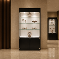 Vitrine haute sur mesure en verre pour bijoux avec éclairage LED, armoire de présentation verrouillable, présentoirs de comptoir pour bijouteries