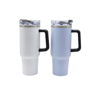 Double Wall Stainless Steel Vacuum Insulated 40Oz Flasks <b>Mug</b> Leakproof Tumbler With Handle and Straw - Product Image 5