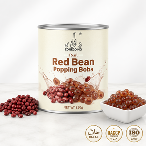 Perlas explosivas de castaña de agua Halal de fábrica, 850g en lata, de explosión instantánea, bajo MOQ, OEM, para té con leche, <span class=keywords><strong>helado</strong></span> y postres - Product Image 1