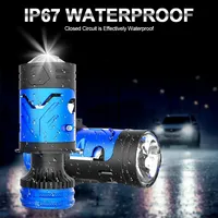Mini Lente H4 LED para Faros Delanteros, Bombilla de 130W con Luz Alta y Baja, Luz Automática con Ventilador de Refrigeración, Lente de Proyector de 6500K, Proyector Motorizado