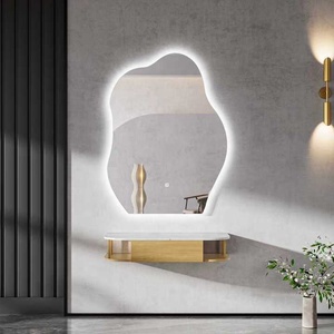 Khách sạn thông minh LED Bạc gương đầy đủ chiều dài bất thường nghệ thuật hình sóng cạnh chiếu sáng có thể điều chỉnh với ánh sáng - Product Image 3