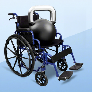Sedia a Rotelle Manuale Pieghevole in Acciaio al Carbonio Leggera da 24 Pollici Stile Ospedaliero Certificata CE per Anziani, Disabili e Paralizzati - Product Image 2