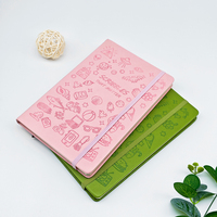 Cuaderno de estudio suave de cuero clásico con sello de dibujos animados de venta directa de fábrica personalizado