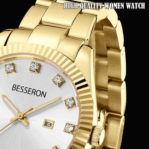 Elegante Reloj de Cuarzo para Mujer con Logotipo Personalizado, Empaque OEM, Hebilla, Resistente al Agua 3 ATM, Esfera con Diamantes y Moissanita, Moderno - Product Image 3