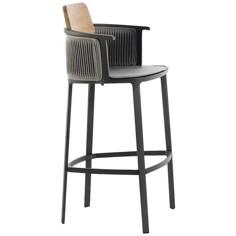 Hochwertiges Aluminium Outdoor Bar Hochstuhl Outdoor Tisch und Stuhl Set