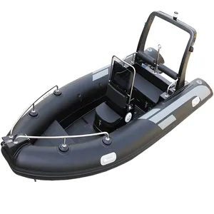 China factory Electric 4.8m RIB 480 Boat Semi Rigid Fiberglass Hull Hypalon Inflatable Fishing RIB Boat Yachts