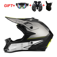 Casque de motocross, casque de moto tout-terrain pour adulte, coque en ABS, doublure et visière amovibles