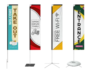 AI-MICH海滩羽毛旗横幅，带旗杆和底座，用于体育节广告促销