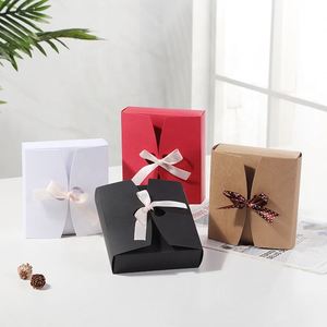 Die-cut Hand-held Recyclable Paperboard Gift <b>Bag</b> with Bow for Candy Souvenir Cosmetics Perfume Lipstick Coffee Beans - Product Image 5