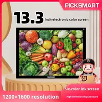 Label Rak Elektronik Plastik ABS 6 Warna Resolusi Tinggi 13,3 Inci Berkualitas Tinggi, Penyegaran Cepat, Signage E-ink