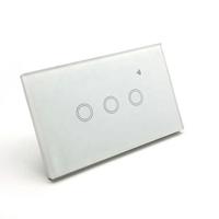Interrupteur tactile standard américain Tuya 3 boutons tactiles google Alexa home Light wifi