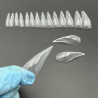 Nouvelles Capsules 3D Popit N17123 à Forme d'Ongles Courbés Profonds Effet Griffes d'Aigle, Transparentes, 14 Tailles, Moules Doubles pour Ongles