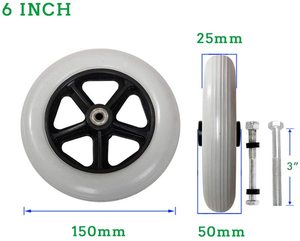 Piezas de silla de ruedas DLPO, rueda de goma de <span class=keywords><strong>6</strong></span>/7 pulgadas, rueda anti-puntas - Product Image 5