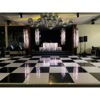 Piste de danse portable 4'x4' noir et blanc pour mariages et fêtes