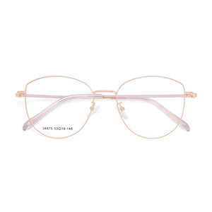 Monture de lunettes Danyang Cat Eye 53-18-145, monture complète en alliage, confortable, unisexe, verres en acrylique - Product Image 1