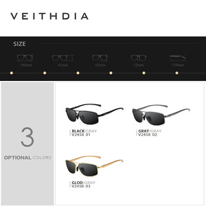Veithdia – lunettes de soleil polarisées en aluminium et magnésium pour hommes, UV400, pour sports de plein air, conduite, pêche, cyclisme, protection solaire 2458 - Product Image 3