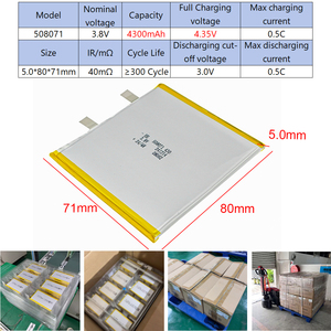 Baterai Lipo Li Polymer Isi Ulang 3.8V 4300mah OEM 3.7v 100mah Lp503562 1200mah Langsung dari Pabrik 508071 untuk Laptop dan Earphone - Product Image 2