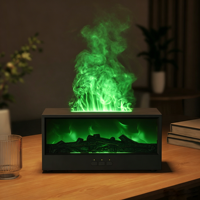 Diffuseur d'huiles essentielles avec effet de flamme de feu de camp simulée, veilleuse colorée, télécommande et minuterie, pour la maison, cadeau créatif
