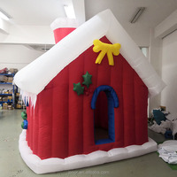 Maison de Noël gonflable en gros d'usine tente gonflable maison de grotte de Santa pour la décoration